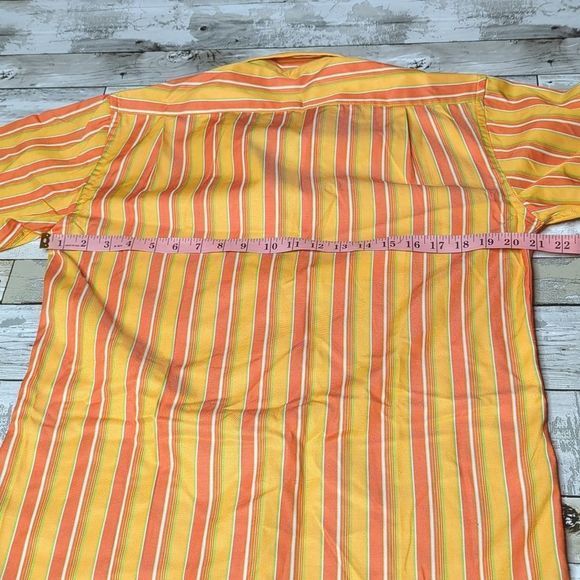 Paul Smith London orange green yellow vertical stripe button down 70's look - Picture 4 of 5